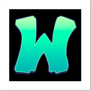 Letter W - Green fade Posters and Art